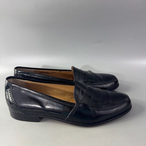 Bally Decca Black Leather Dress Loafers, Size 8 1/2 D - Picture 2 of 14